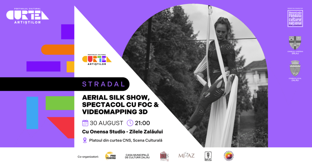 Fotografie din STRADAL: AERIAL SILK SHOW, SPECTACOL CU FOC ȘI VIDEOMAPPING 3D